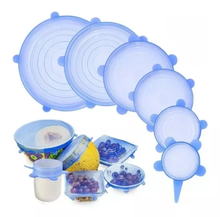 Tapas De Silicona Elásticas Cocina x 6